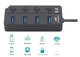 Хаб USB 3.0 длинный кабель USB 1.2 м на 4 порта концентратор Черный USB-хаб HUB с выключателями Черный - изображение 4