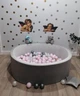 Сухой бассейн Maikinbaby круг 150х40х8 см и 400 шт шаров Бархат Серебристый (арт.М150-130) - изображение 3
