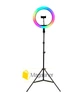 Набор для блогера 5 в 1 кольцевая лампа 33 см RGB MJ со штативом на 2м лампа для селфи лампа для тик тока (1964) - изображение 2