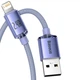 Кабель Baseus Crystal Shine Series USB For Lightning (Apple) Швидка зарядка 2.4A 2m Кабель для Айфону (CAJY000105) Purple - зображення 2