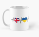 Чашка Керамическая Кружка с принтом England Ukraine Англия Украина Белая 330 мл - изображение 1