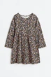 Платье темно-серое цветочный принт H&M 110-116см (400092658) - изображение 1