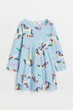 Платье длинный рукав голубое Единороги H&M 92см (400092635) - изображение 1