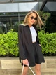 Костюм женский рубашка и шорты K&ML 574 L - XL ( 48 - 50 ) Черный ( 574 - 04 ) - изображение 2