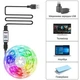 Світлодіодна LED стрічка комплект 10 метрів RGB 5050 із Bluetooth додатком водостійка від USB - изображение 2