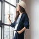 Шляпа унисекс No Brand Федора с устойчивыми полями белая - изображение 4