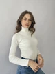 Женская водолазка Accorddream гольфик белый рубчик S M L 42-48 - изображение 3