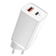 Блок зарядный адаптер Baseus GaN Lite 65W 2 порта USB + Type-C (CCGAN2L-B02) белый - изображение 1