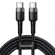 Кабель Baseus Cafule Type-C to Type-C 2м PD2.0 100Вт 5A 20В Black/Grey (CATKLF-ALG1) - зображення 1