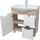 Тумба напольная ВАНЛАНД Wood W-75 W белая с раковиной Basic 75 - изображение 3