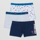 Набір трусів дитячий 3 шт OVS Pk 3 Boxer 3 Bianco/Blu 1815497 104 см White/Blue (8056781467398) - зображення 1