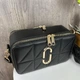 Сумка женская через плечо кросс-боди стеганая Черная с золотом - изображение 3