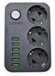 Сетевой фильтр LDNIO SE3631 удлинитель 1.6 м 3 розетки 6 USB Черно - белый - изображение 2