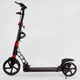 Самокат двоколісний "Best Scooter" D-64585 гумовий килимок, ФАРА, переднє колесо PU 230мм, заднє колесо 200мм, 2 амортизатори, дискове гальмо - зображення 3
