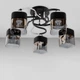 Люстра стельова Light House SH-20459/5A BK+CR 530*530*240 E27*3 чорна+хром, плафон чорний+сірий - зображення 1