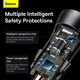 Автомобильное зарядное устройство с быстрой зарядкой Baseus Golden Contactor Max |60W, PD/QC3, 1xUSB, 1xType-C| Black CGJM000113 - изображение 11