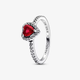 Серебряное кольцо No Brand Красное сердце 162226C01 50 - изображение 1