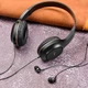 Проводные накладные + вакуумные наушники (комплект) Hoco W24 Premium для телефона и компьютера с микрофоном Чёрные с золотым - изображение 2