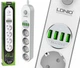 Мережевий фільтр подовжувач LDNIO SE4432 4 розетки 4 USB 2 м Білий - зображення 1