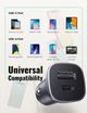 Автомобильное зарядное устройство UGREEN CD130 Dual USB Car Charger (Space Gray) (30780) - изображение 3
