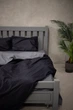 Комплект постільної білизни Satin Stripe Black + Gray 100% бавовна 215х150 см 70х70 см полуторний - зображення 4