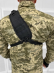 Нагрудна Сумка 20 л Cordura 1000D / Рюкзак однолямний чорний розмір 20x18x32см - зображення 3