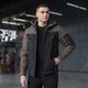 Демисезонная мужская Куртка с капюшоном Pobedov Korol’ Lev SoftShell на флисе хаки размер M - изображение 2