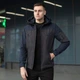 Демисезонная мужская Куртка с капюшоном Pobedov Korol’ Lev SoftShell на флисе синяя размер XXL - изображение 2