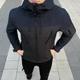 Демисезонная мужская Куртка с капюшоном Pobedov Korol’ Lev SoftShell на флисе синяя размер XXL - изображение 4