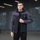 Демисезонная мужская Куртка с капюшоном Pobedov Korol’ Lev SoftShell на флисе серая размер M - изображение 2