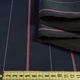 Ткань костюмная с хлопком стрейч в полоску тонкую красную и белую синяя темная, ш.140 (18302.002) - изображение 2