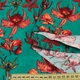 Лен бирюзовый в красно-оранжевые орхидеи, ш.145 (12623.002) - изображение 2