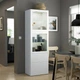 Книжкова шафа/скляні двері ІКЕА BESTÅ 60x42x193 см Lappviken White Transparent Glass (s59622846) - зображення 3