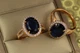Кольцо Xuping Jewelry камея с синим камнем р 18 золотистое - изображение 1