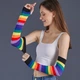 Комплект гольфы и митенки цветные полоски черные One Size - изображение 3