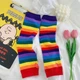 Набор гольфы и митенки яркие радуга красная One Size - изображение 5