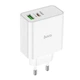 Сетевое зарядное устройство HOCO C113A Awesome PD65W dual port(1A1C) charger White - изображение 1