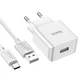 Мережевий зарядний пристрій з кабелем HOCO C106A Leisure single port charger set(Type-C) White (6931474783912) - изображение 5