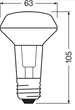 Лампа светодиодная рефлекторная 4.3W 220V 350lm 2700К E27 63х101.5mm гриб [4058075125988] LED STAR R63 OSRAM - изображение 4