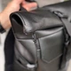 Рюкзак для города и путешествий Роллтоп черная экокожа Travel Bag black - изображение 5