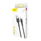 Кабель зарядки Baseus 0.5M 2.4A для Apple Lightning to USB для IOS устройств iPhone iPad Black+Gray (50см) - изображение 5