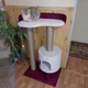 Кошачья когтеточка лазалка в домик с лежанкой для кошек кото 90х60х40см молочно бордовая - изображение 5