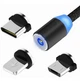 Магнитная зарядка кабель USB 3 в 1 X-Cable TP для Android, iPhone, Type C Magnetic USB Cable 0,5м Black - изображение 1