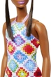 Lalka Barbie Fashionistas w kolorowej „szydełkowej” sukience (194735094035) - obraz 4