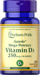 Витамин Д3, Vitamin D3, Puritan's Pride, 10,000 МЕ, 100 капсул (PTP-35872) - изображение 1