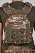 Плитоноска/Plate Carrier Eva Military колір мультикам, Cordura 1000D (без плит, без балістичних пакетів), з модулем MOLLE для кріплення підсумок, з системою швидкого скидання, з напашником - изображение 7