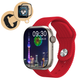 Умные смарт часы AirPro HK9 Pro Plus 45mm (AMOLED) Premium Smart Watch Series 8 Red + Aluminium Украинское меню cпортивные с микрофоном тонометром + ремешок и защитная пленка в подарок - изображение 1