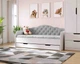 Кровать односпальная&nbsp;Віорина Деко Sofia Light Grey с выдвижным ящиком 80х190 см (без бортика/без матраса) Светло-серый - изображение 3