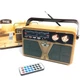 Радиоприёмник ретро Retro Kemai MD-507BT Pro с пультом на аккумуляторе 18650 2 шт с флешкой USB с блютуз Bluetooth Gold/Золотой 6W - изображение 5
