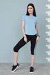 Жіночий спортивний костюм Fashion з бриджами 54/56 голубий - зображення 1